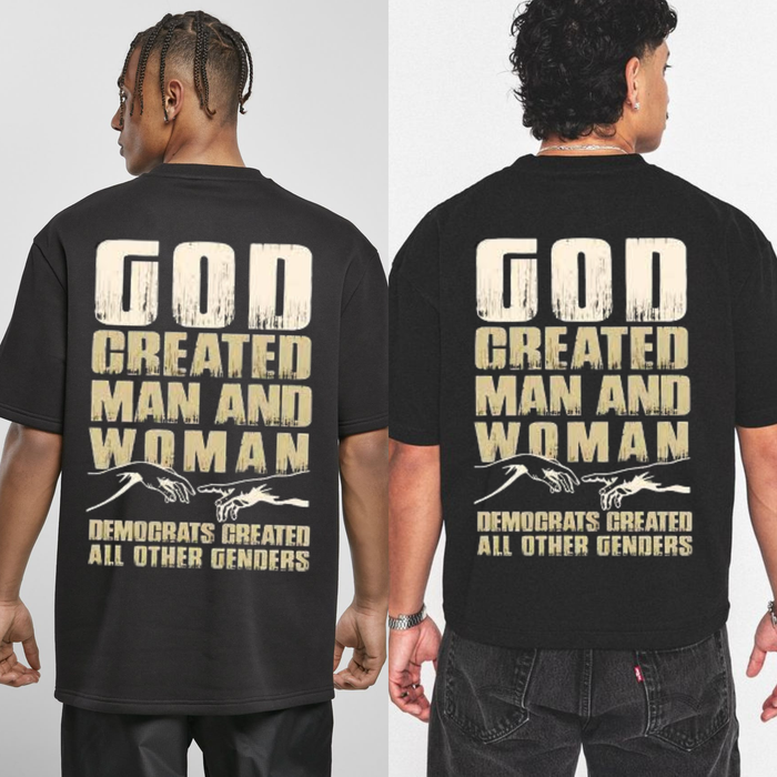 God Created Man & Woman T-Shirt – Traditional Christian Values Tee - Dogmomhat