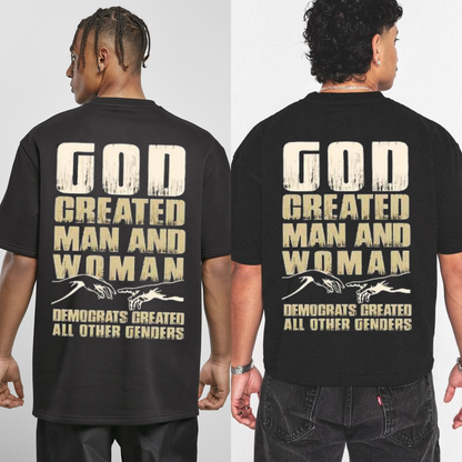 God Created Man & Woman T-Shirt – Traditional Christian Values Tee - Dogmomhat