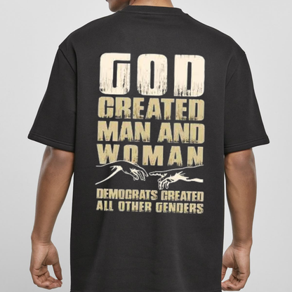 God Created Man & Woman T-Shirt – Traditional Christian Values Tee