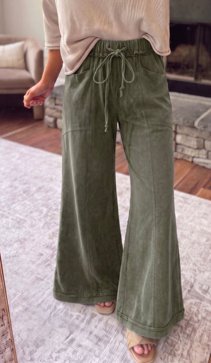 Green Flare Pants