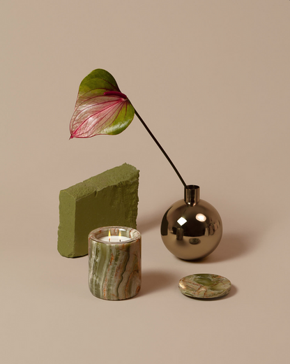 Green Onyx Candle Holder