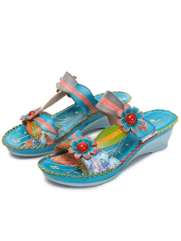 Gwen Floral Embossing Sandals