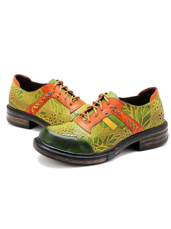 Hand-printed Flat Cozy Shoes