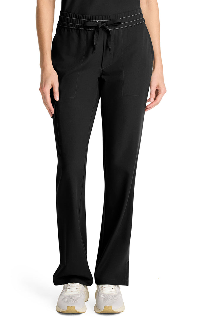 Women's Scrub Pants Straight Leg Cargo Black Healing Hands MDF Instruments HH153