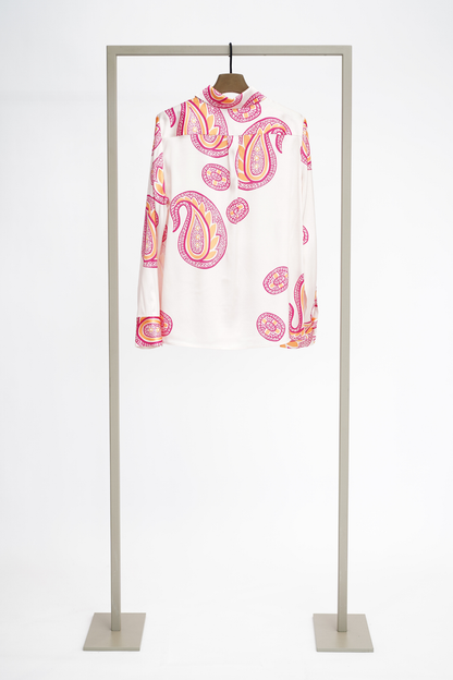 Herzen's Angelegenheit 6152 Silk Blouse Light Pink Multi by Herzen's Angelegenheit available to shop at Dotique