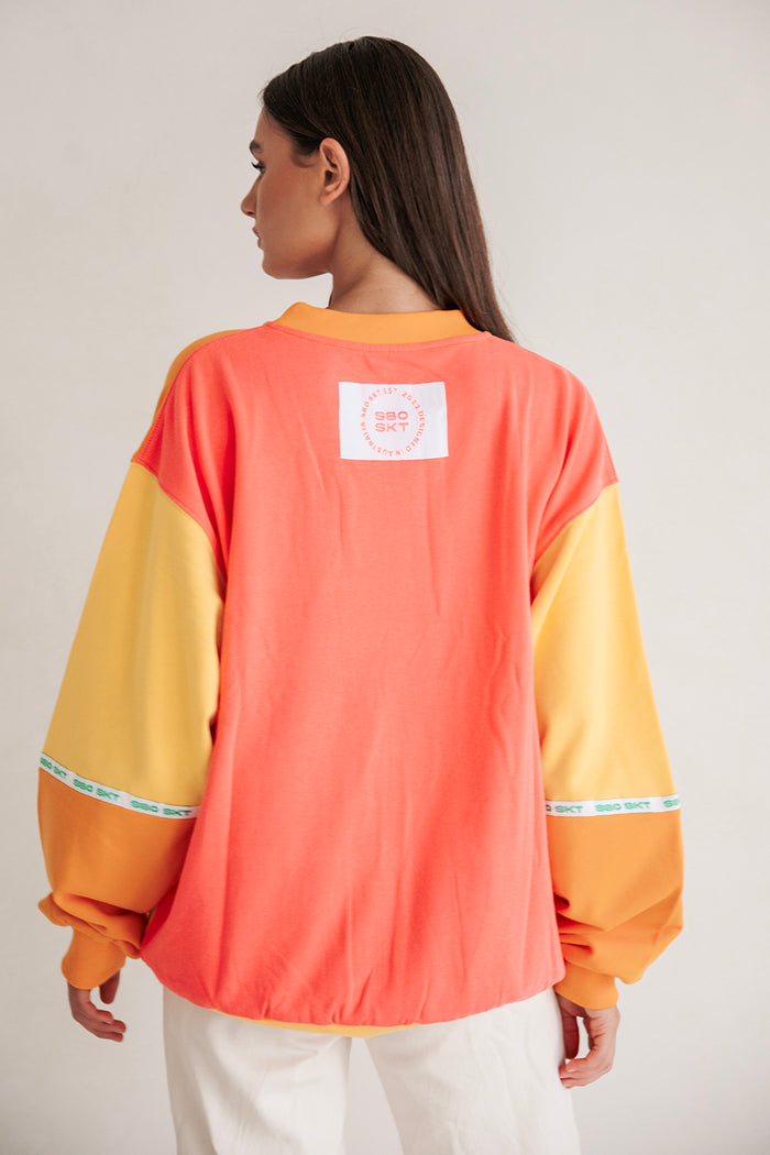Hidden Valley Oversized Vintage Sweater - Orange Green Yellow Pink