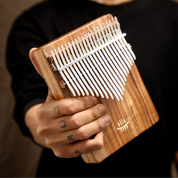 Hluru Walnut Kalimba 17/21 Keys | Deep Tone & Bottom Sound Hole