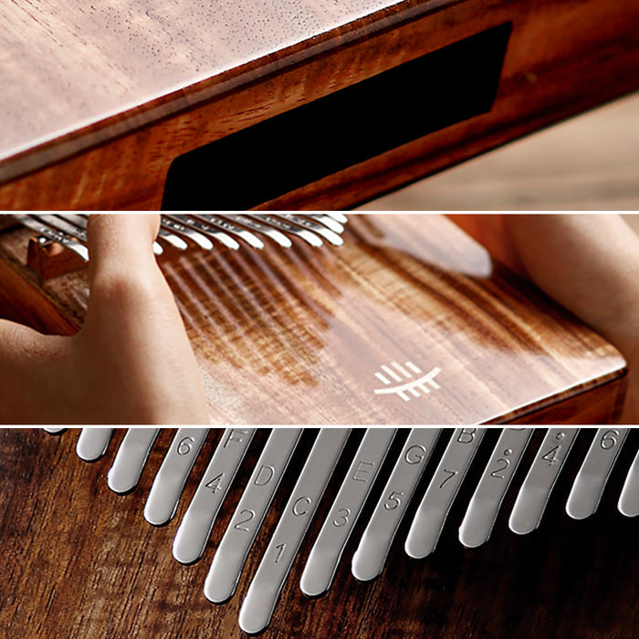 Hluru Walnut Kalimba 17/21 Keys | Deep Tone & Bottom Sound Hole