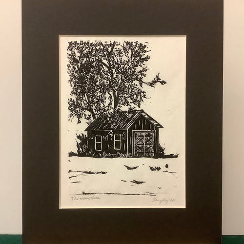 “Honey House” Rubber Block Print Matted