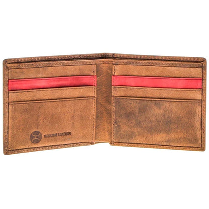 Hooey "Ranger" Embroidered Tan Leather Bi-Fold Wallet