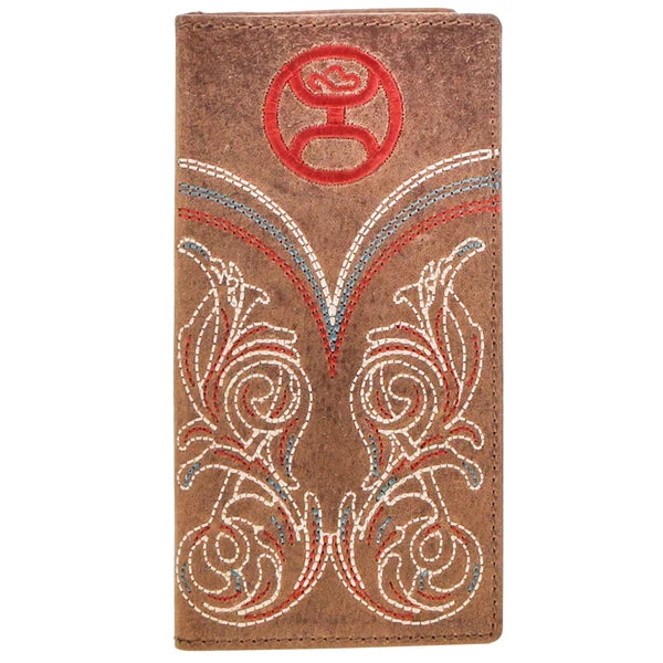 Hooey "Ranger" Tan with Embroidered Accents Rodeo Wallet