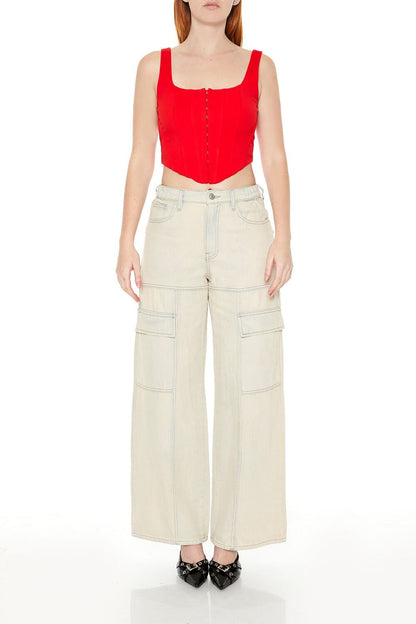 Hook-and-Eye Corset Crop Top