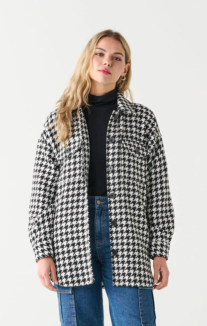 Houndstooth Shacket Acorn Home + Apparel
