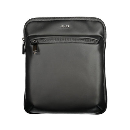 Hugo Boss Black Polyurethane Men's Shoulder Bag - Front view
