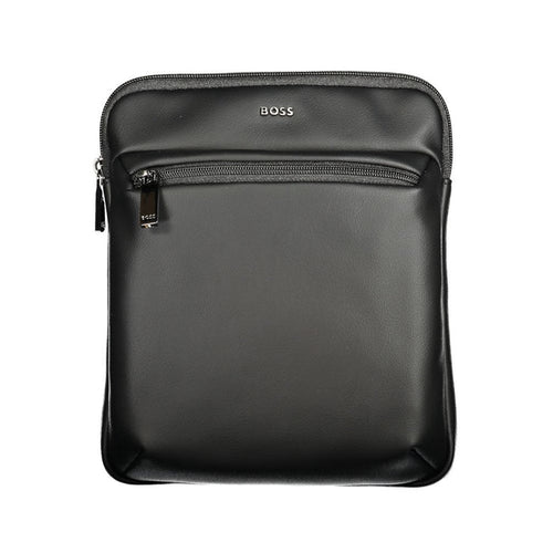 Hugo Boss Black Polyurethane Men's Shoulder Bag - Front view