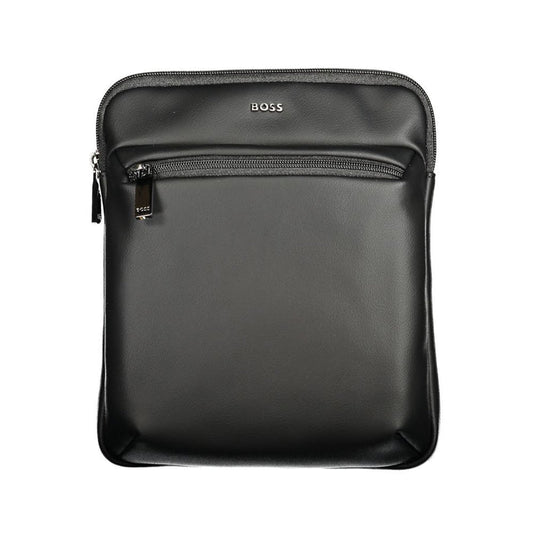 Hugo Boss Black Polyurethane Men's Shoulder Bag - Front view