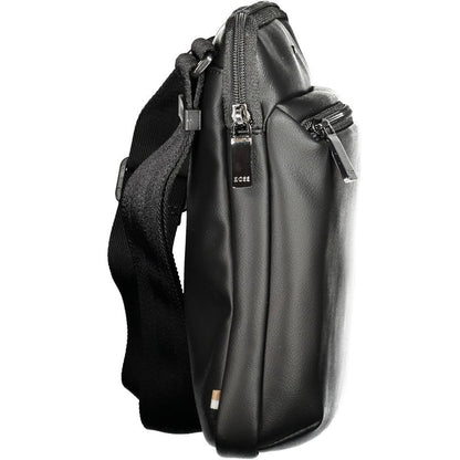 Hugo Boss Black Polyurethane Men's Shoulder Bag - Back view