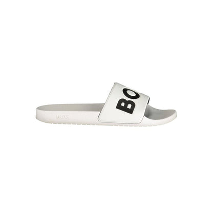 Hugo Boss White Polyurethane Mens Slipper - Front view