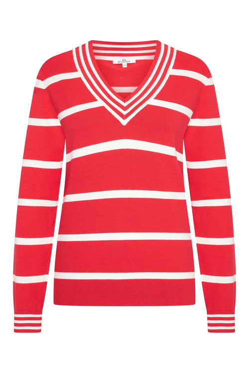 HV Society HVSBella Red Jumper with bold red and white stripes available to shop the vendor HV Society at Dotique