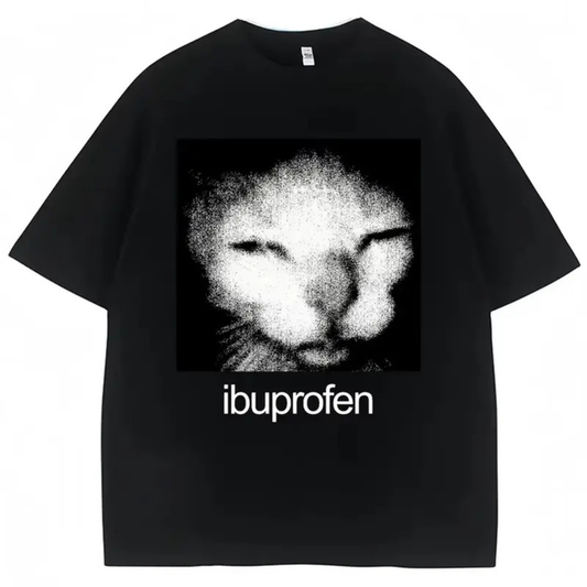 "Ibuprofen Cat" Retro Distressed Tee – Sarcastic Pet Humor Shirt