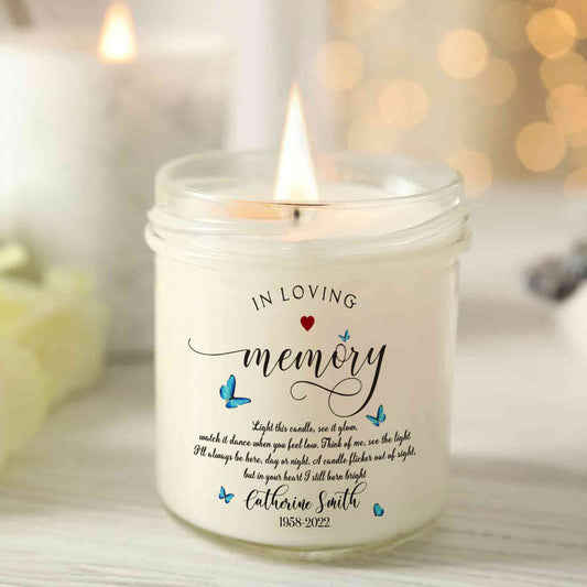 In Loving Memory Candle, Personalized Memorial Candle Condolence Gift, Sympathy Candle Gifts