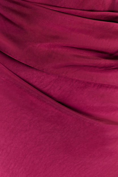 Iris Long Sleeve Satin Maxi Dress - Mahogany