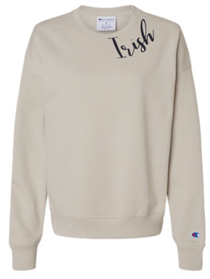IRISH WOMEN'S CHAMPION POWERBLEND CREWNECK SWEATSHIRT
