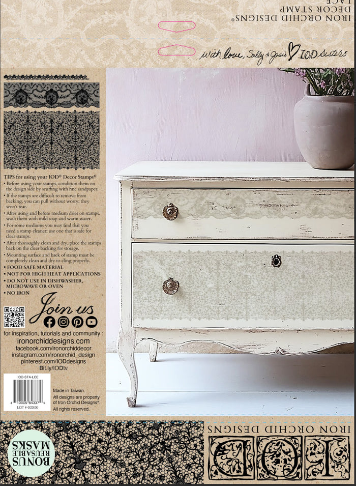 Iron Orchid Designs - Lace 12x12 Stamp