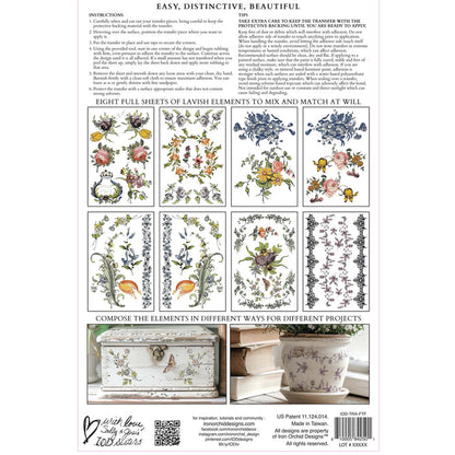 Iron Orchid Fairy Tale Florals Transfer - 8x12