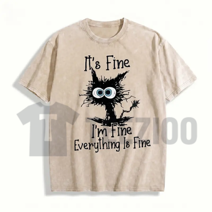 It’s Fine I’m Fine Everything Is Fine Cat T-Shirt