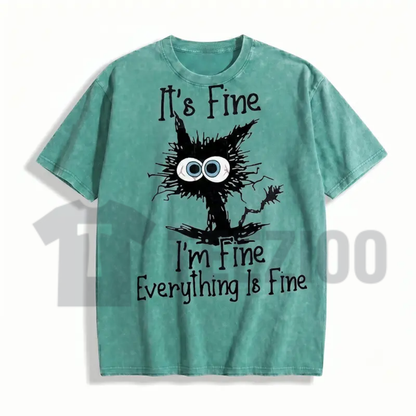 It’s Fine I’m Fine Everything Is Fine Cat T-Shirt