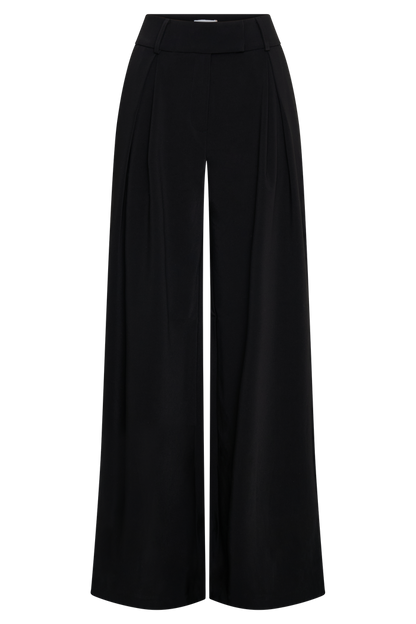 Jacqueline Pleated Wide Leg Pants - Black