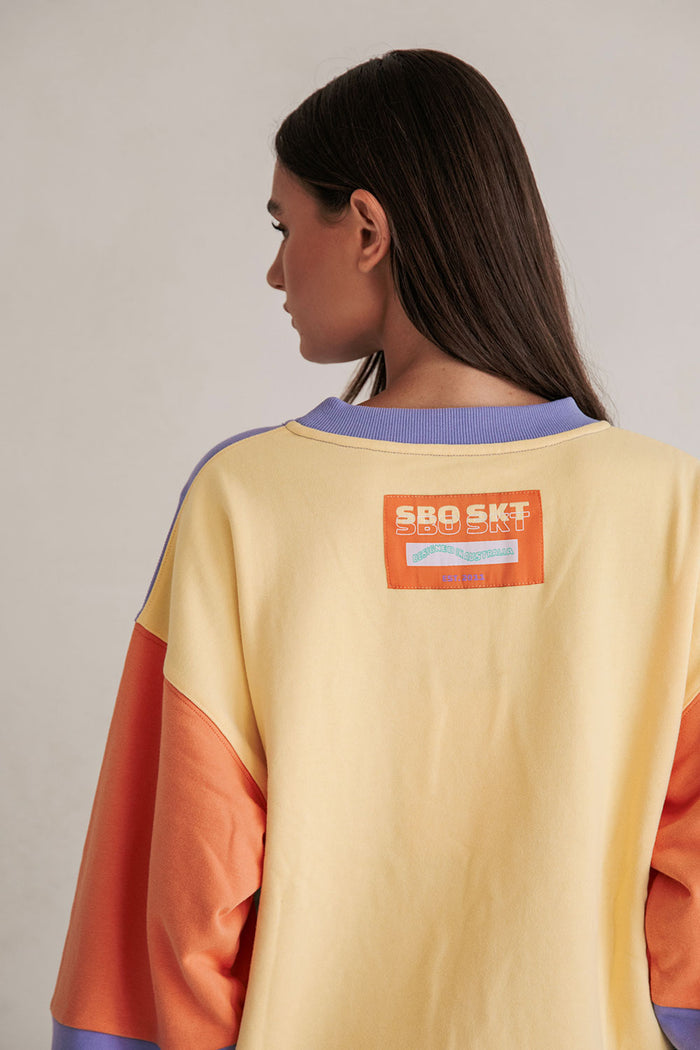 Jessie Oversized Vintage Sweater - Yellow Purple Orange