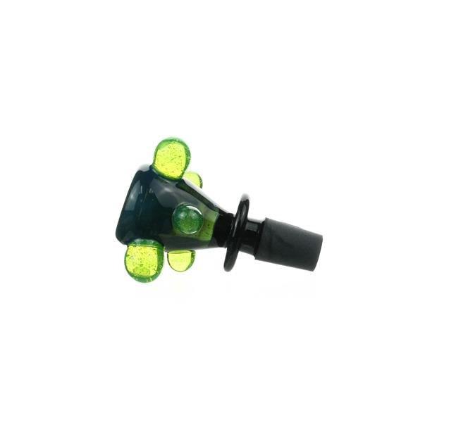 Joe Madigan Colored Bowl Teal Slime Green Dots - Smoke Spot Smoke Shop