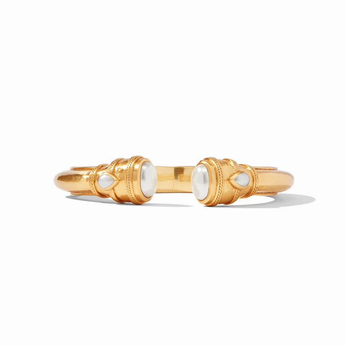 Julie Vos Cannes Demi Hinge Cuff Bracelets in Pearl at Wrapsody