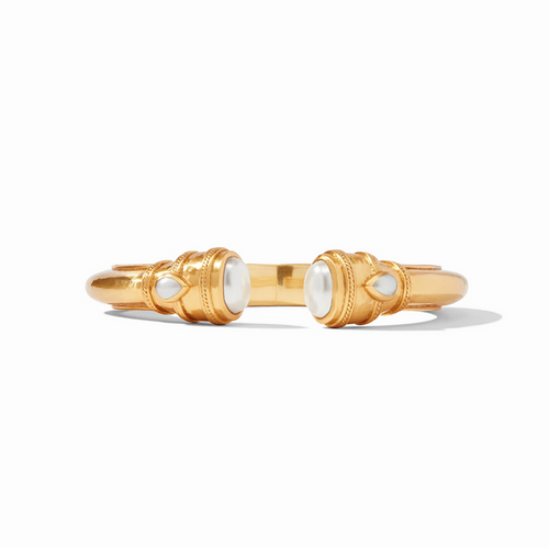 Julie Vos Cannes Demi Hinge Cuff Bracelets in Pearl at Wrapsody