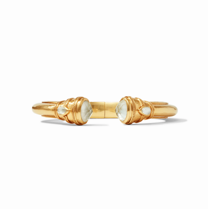 Julie Vos Cannes Demi Hinge Cuff Bracelets in Iridescent Clear at Wrapsody