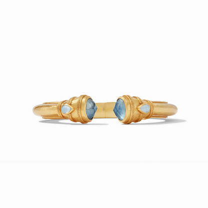 Julie Vos Cannes Demi Hinge Cuff Bracelets in Chalcedony Blue at Wrapsody