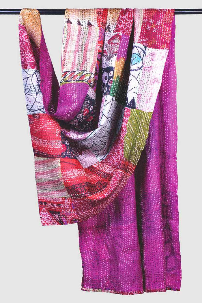 Kantha Silk Sari Patchwork Throws