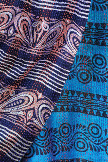 Kantha Silk Sari Patchwork Throws