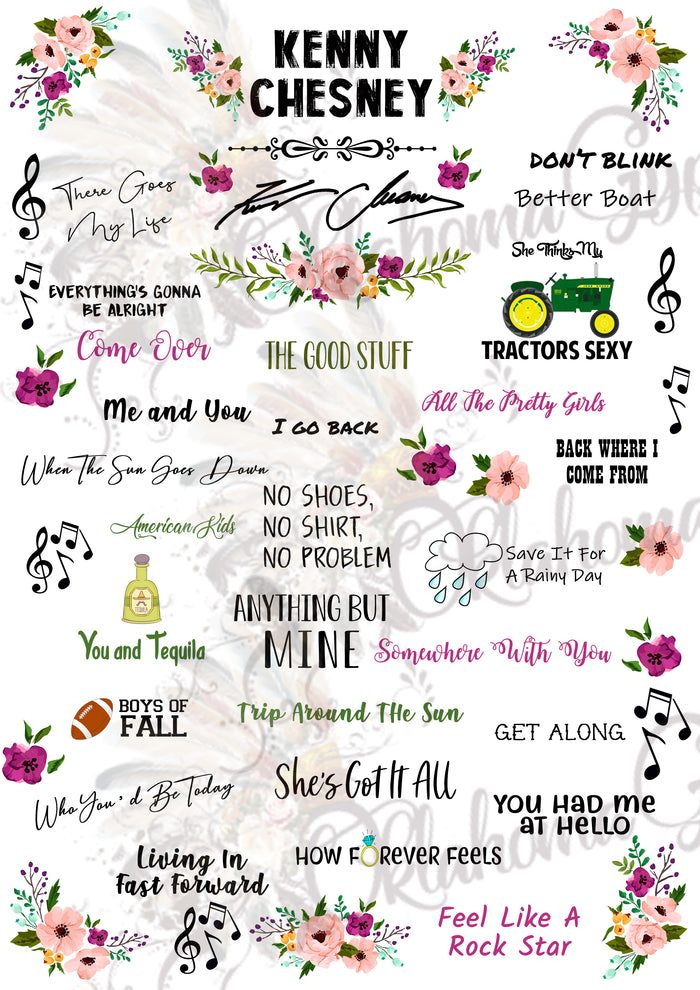 Kenny Chesney Inspired Top Hits Digital File