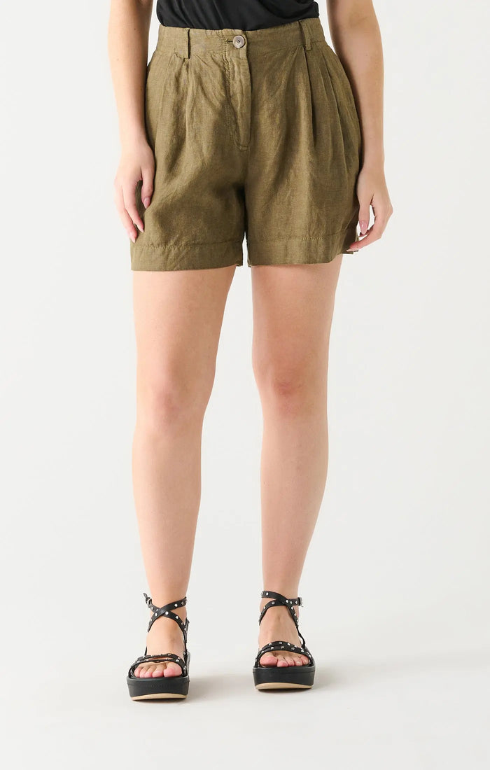Khaki Linen Short Acorn Home + Apparel