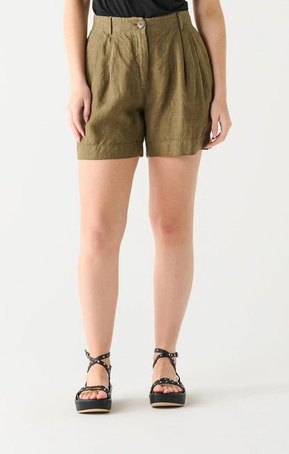 Khaki Linen Short Acorn Home + Apparel
