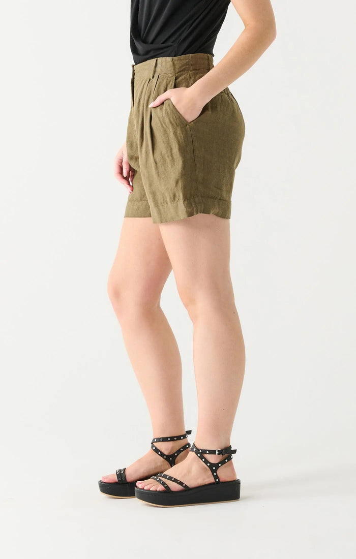 Khaki Linen Short Acorn Home + Apparel
