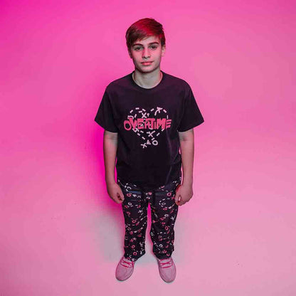 Front view of the Youth Overtime Heart Play Tee.