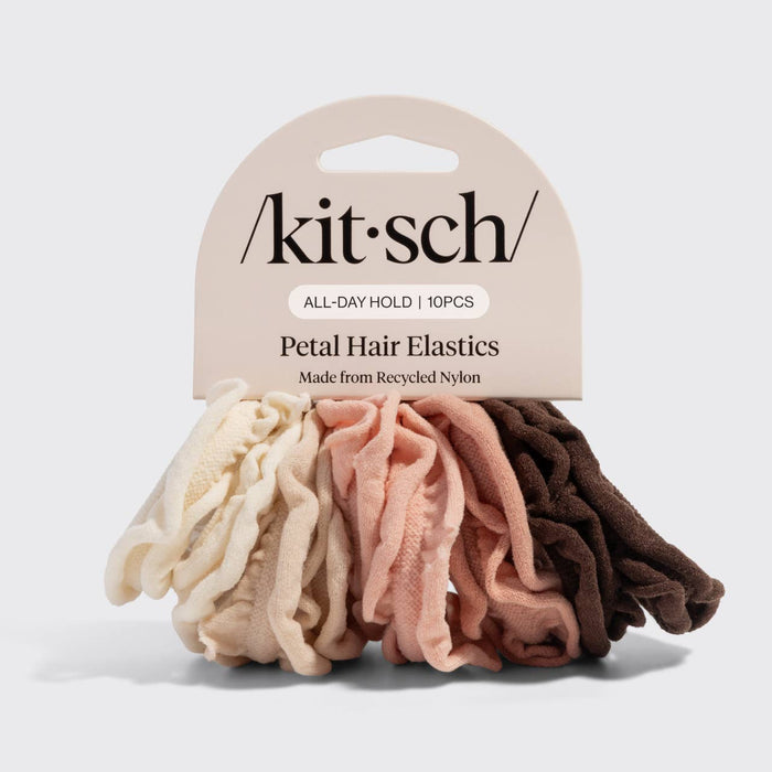 Kitsch Petal Hair Elastics 10pc Set - Blush