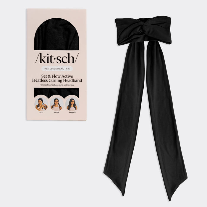 Kitsch Set & Flow Heatless Curling Headband - Black