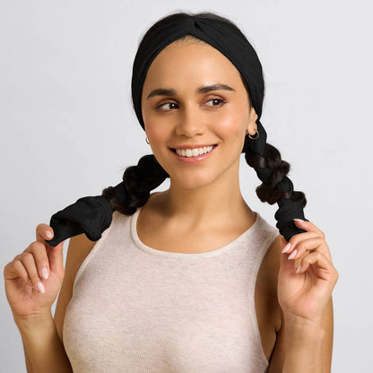 Kitsch Set & Flow Heatless Curling Headband - Black
