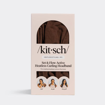 Kitsch Set & Flow Heatless Curling Headband - Chocolate Brown