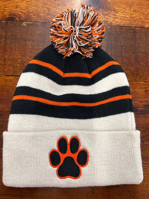 KNIT FOLDOVER POM-POM BEANIE